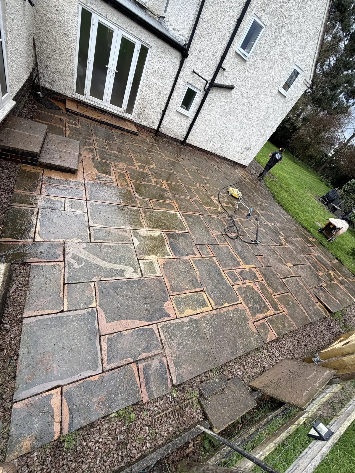 Rear garden before a new patio installation by GEM Landscaping